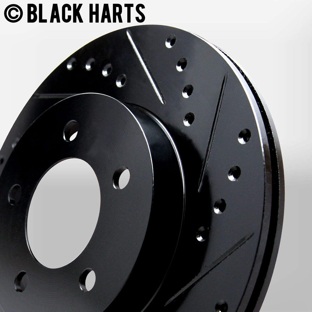 Black Hart Drill/Slot Disc Brake Rotors and Heavy Duty Pad N14260
