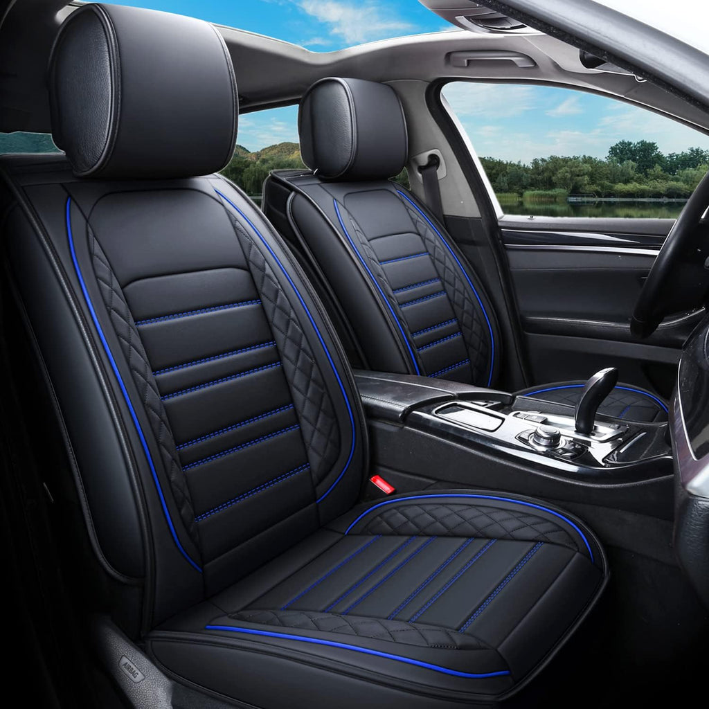 Black Non-Slip Universal Leather Car Seat Covers Full Set F761451