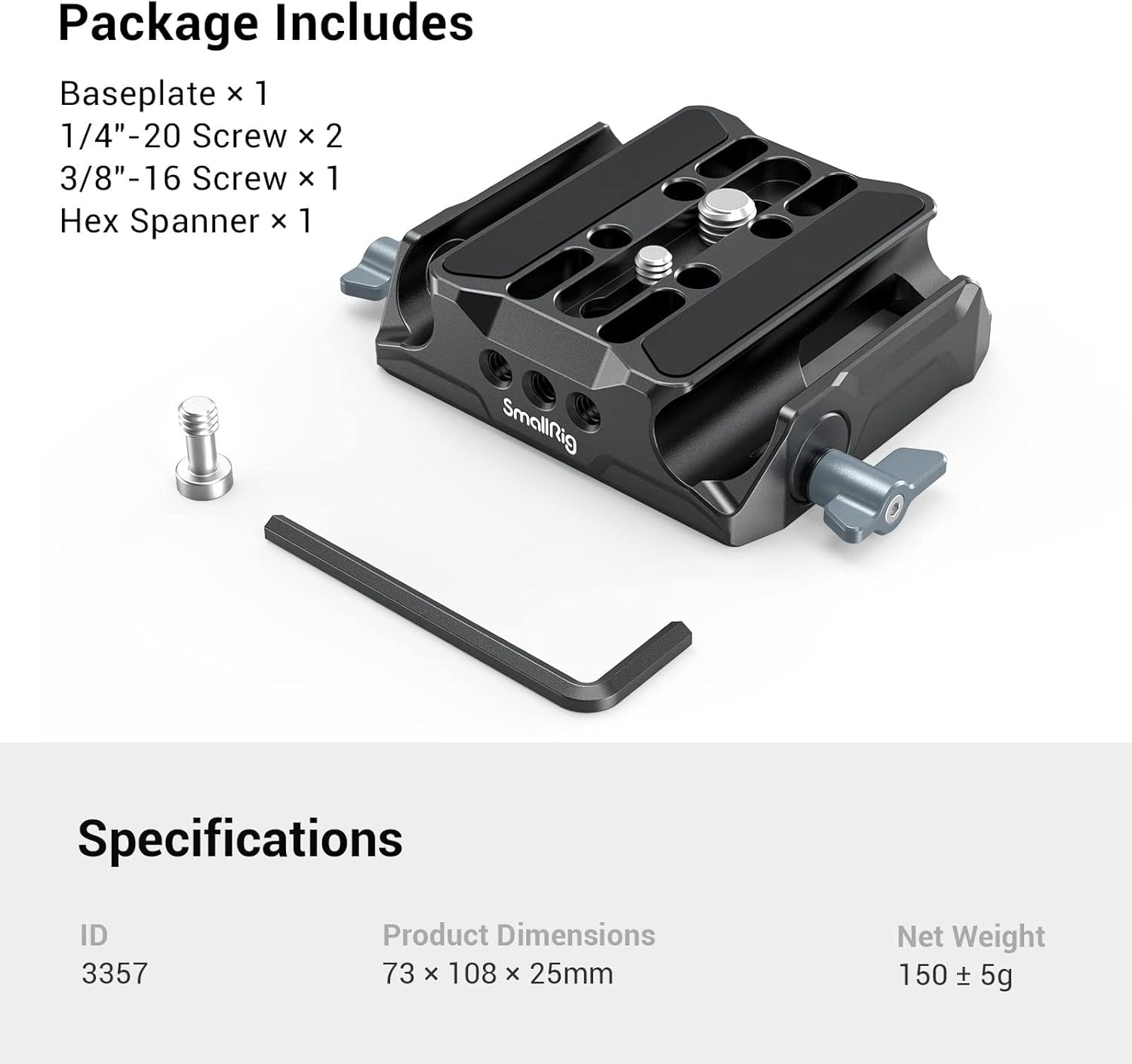 Universal LWS Baseplate with Dual 15mm Rod Clamp E494280