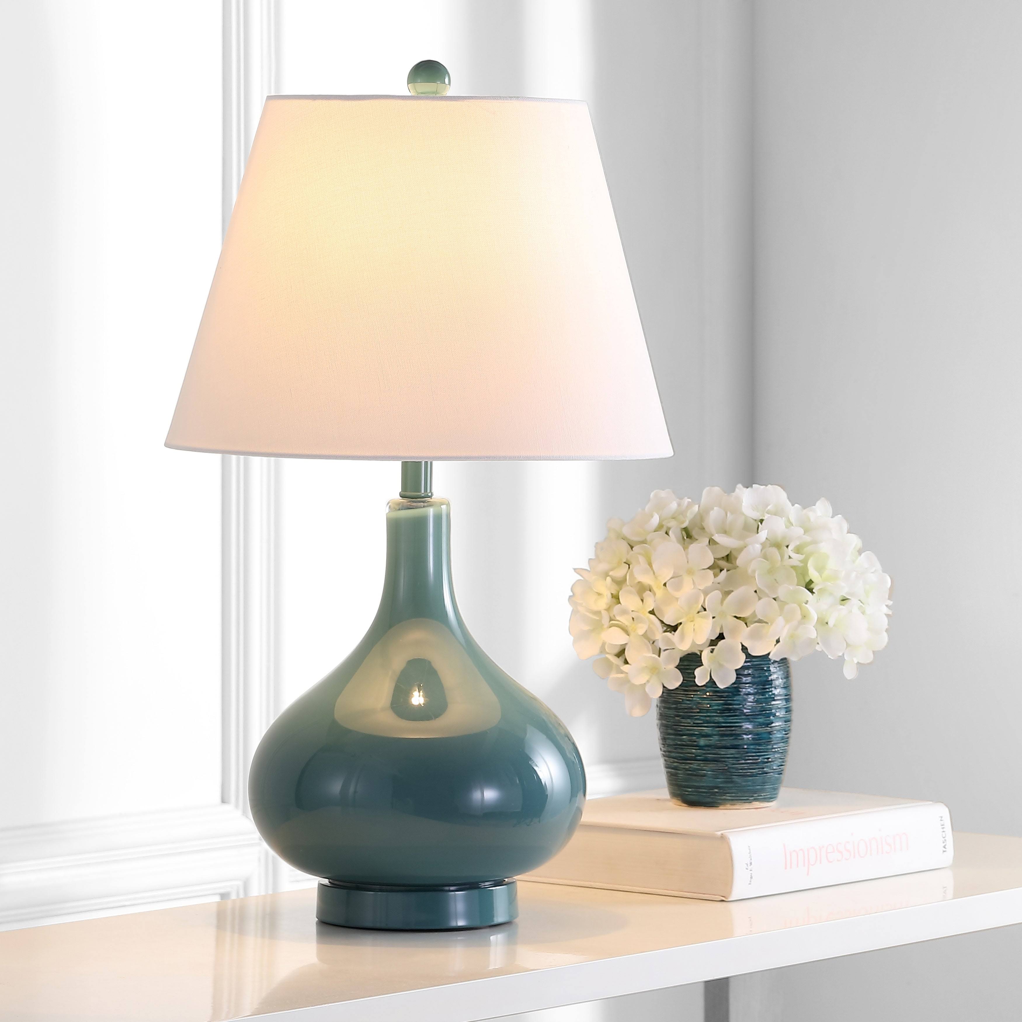Marine Blue Glass Lamp Set of 2 W303