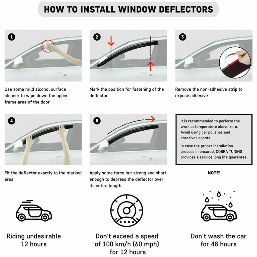 Window Deflector Window Visor Rain Guards 5PCS N656959