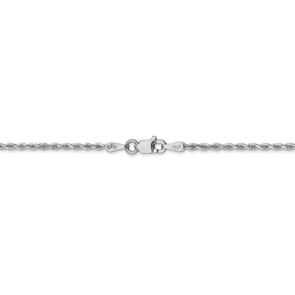 10kt White Gold 1.75mm Diamond-cut Rope Chain Necklace V473453