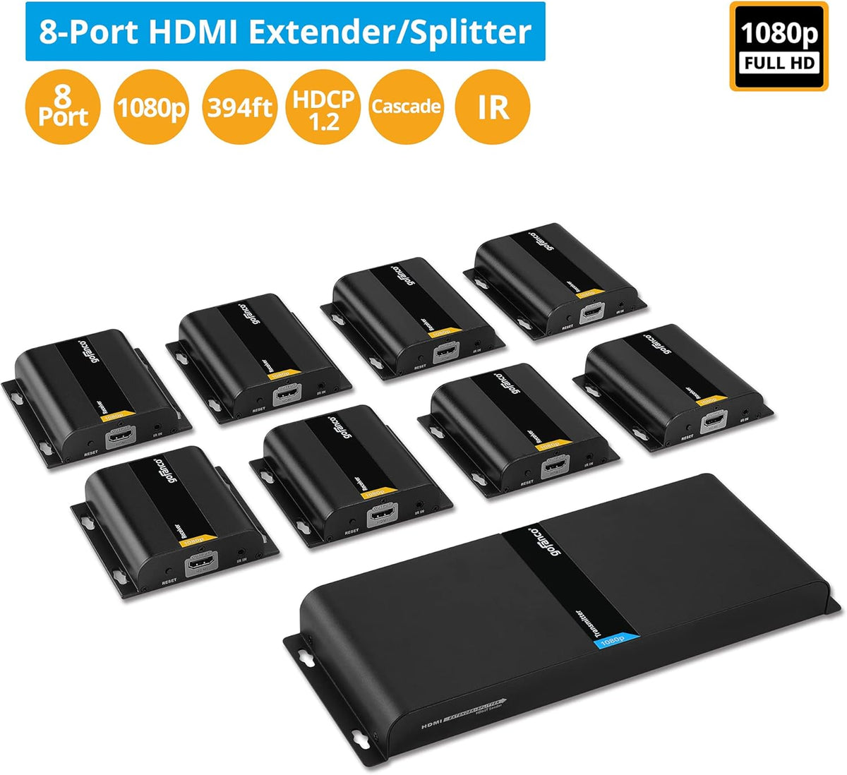 1080p 8 Port HDMI Extender Splitter over CAT5e / CAT6 L4100