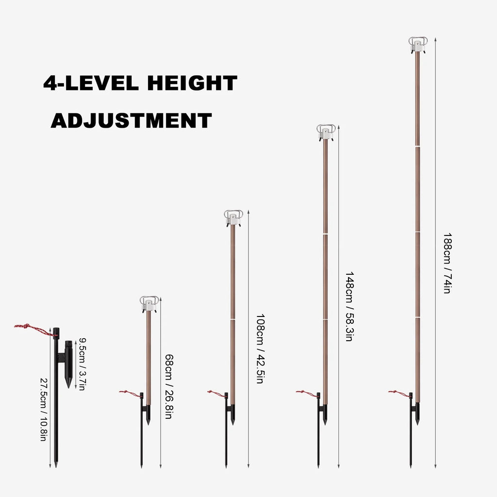 Portable Collapsible Aluminum Lantern Pole I34347
