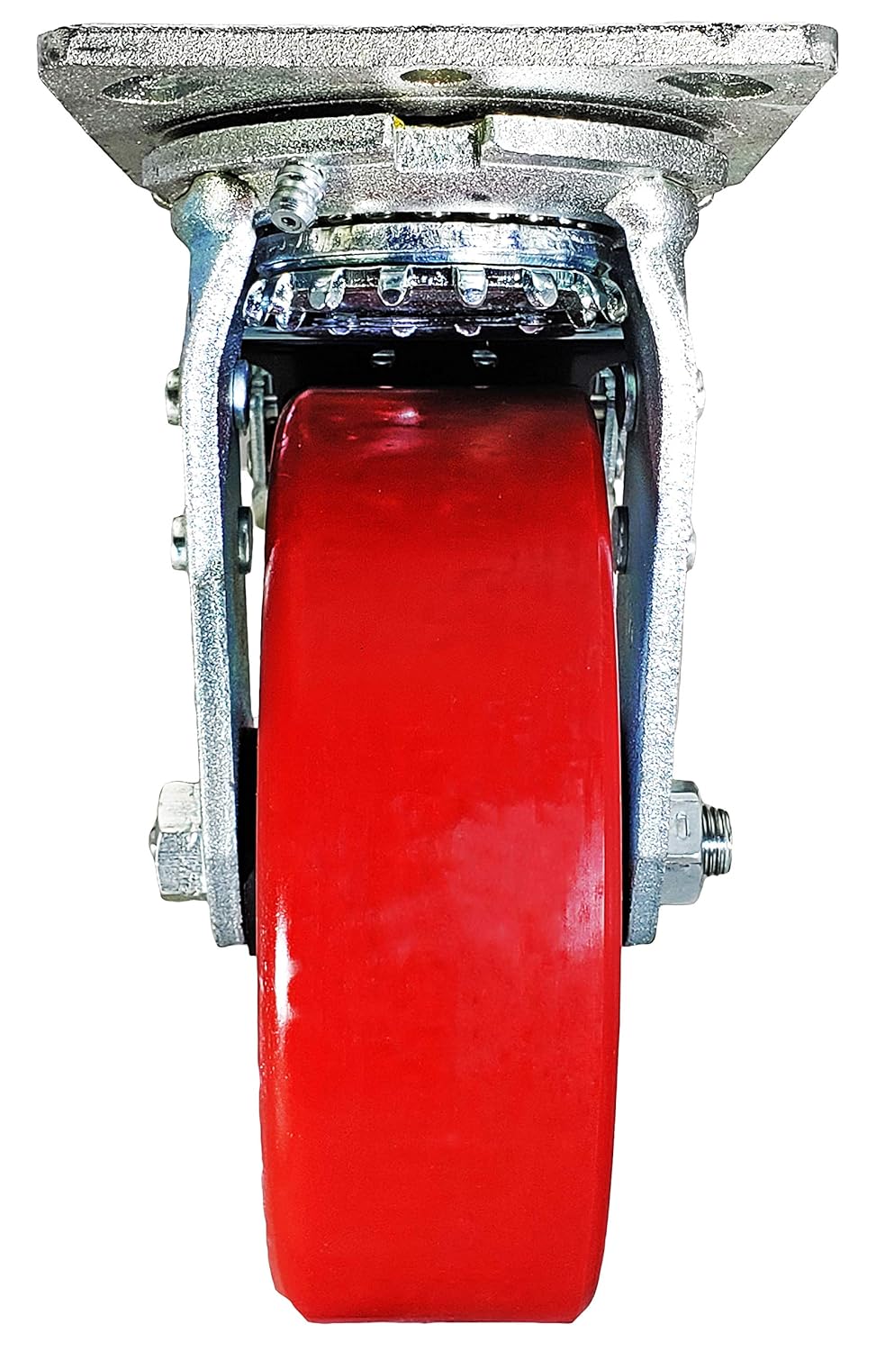 6 x 2 Total Lock Caster Set of 4 with Red Polyurethane on Steel Wheel K794271