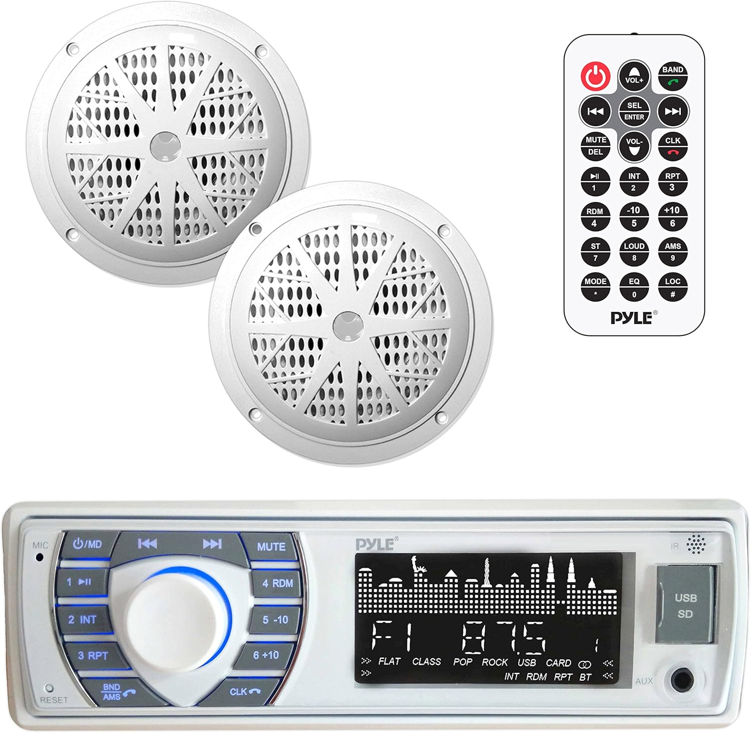 Marine Receiver & Speaker Kit with 5.25’’ Waterproof Speakers N226
