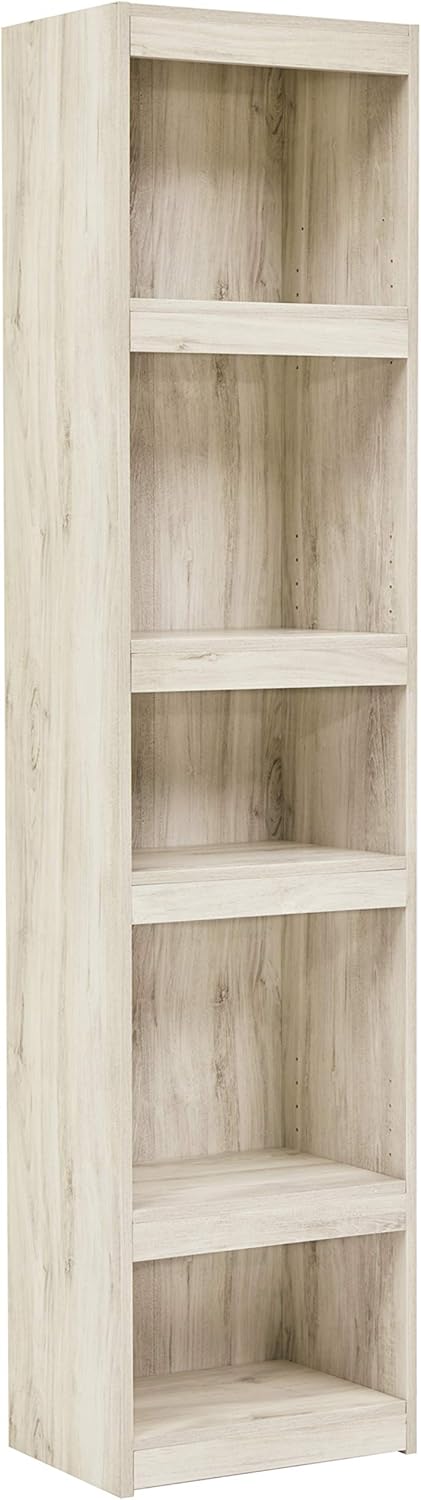 Whitewash Entertainment Center Pier Bookcase with 3 Adjustable Shelves P20967