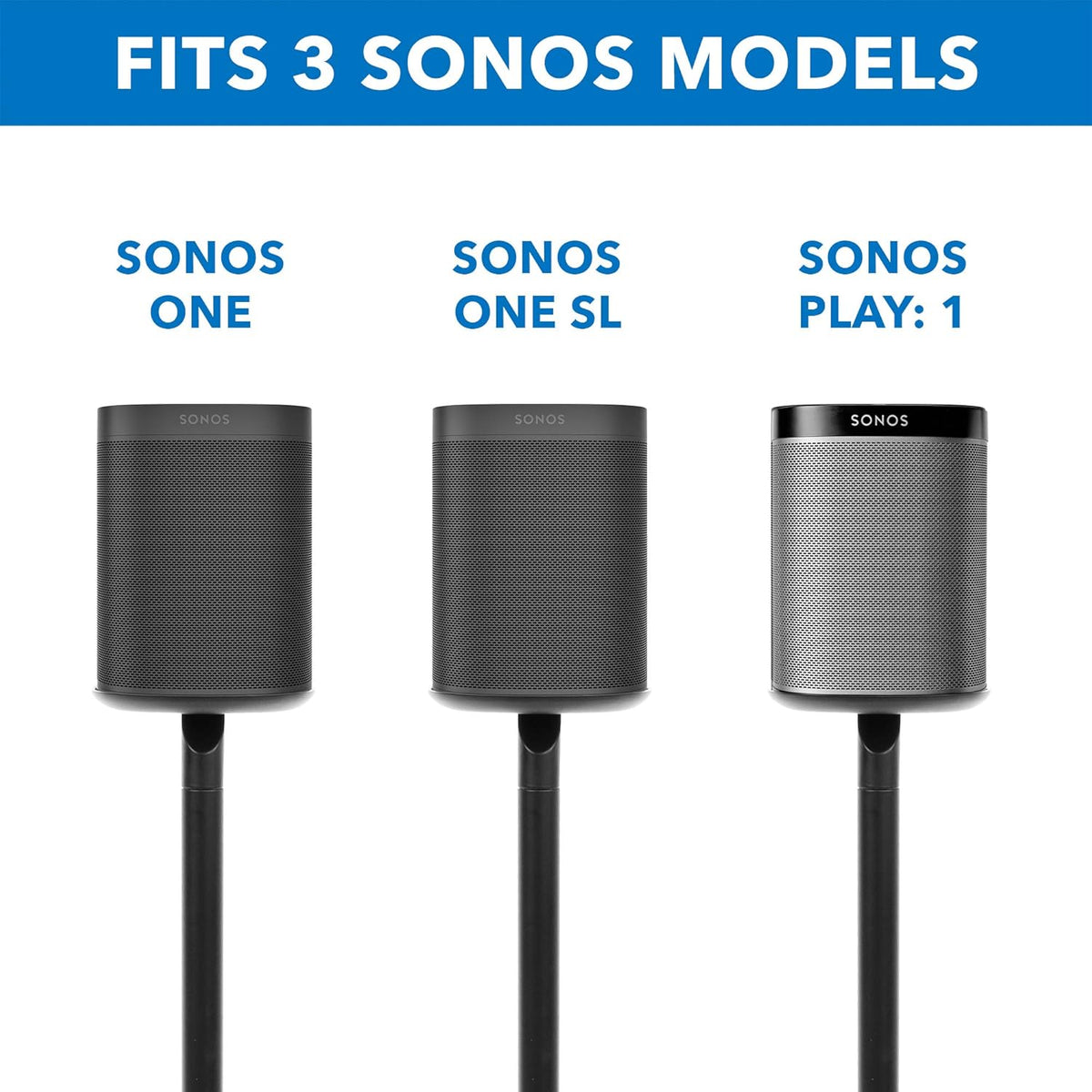 Matte Black Speaker Floor Stand K43355