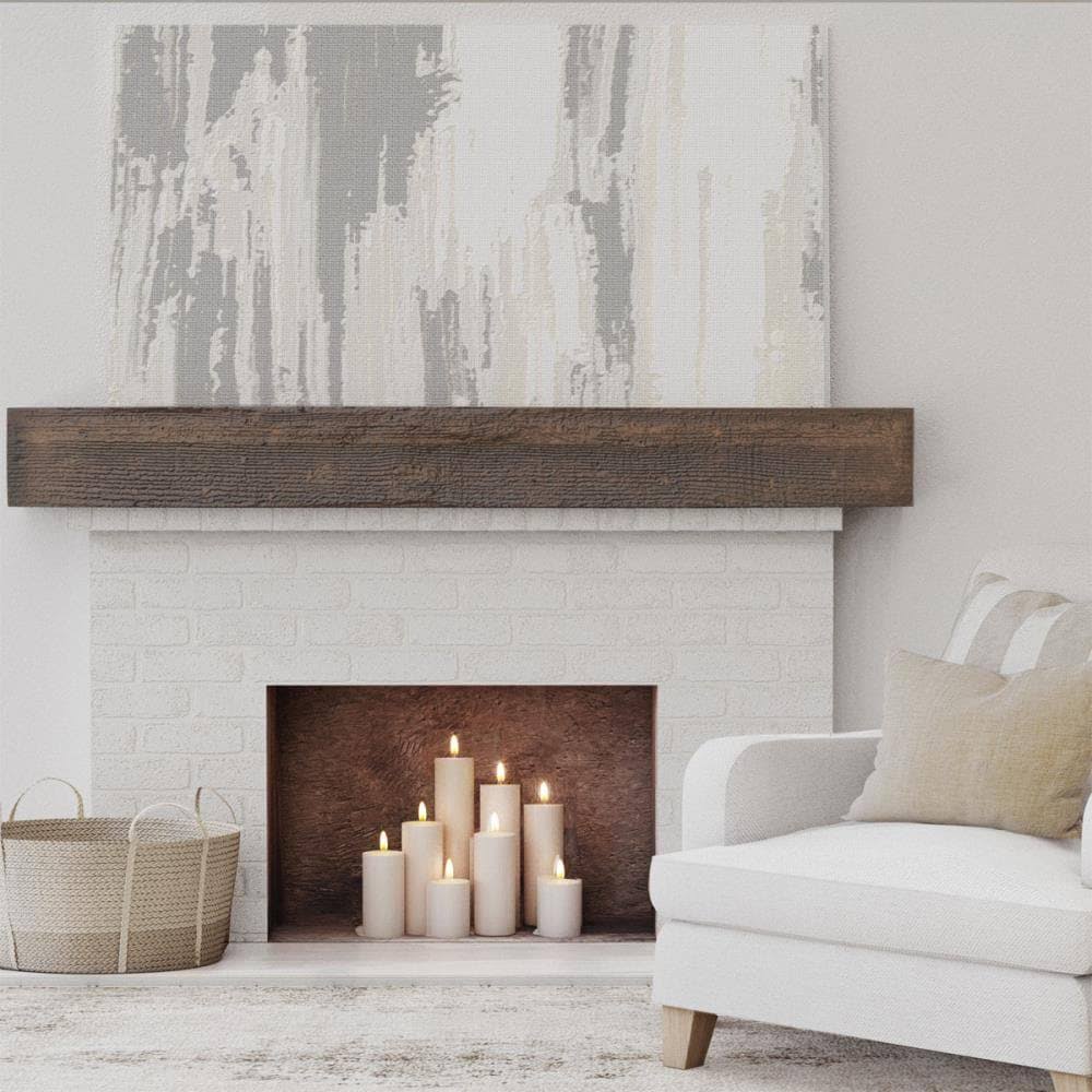Rough Sawn Faux Wood Fireplace Mantel D4795