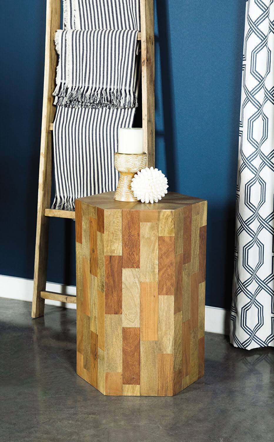 Solid Mango and Acacia Wood Accent Table L852808