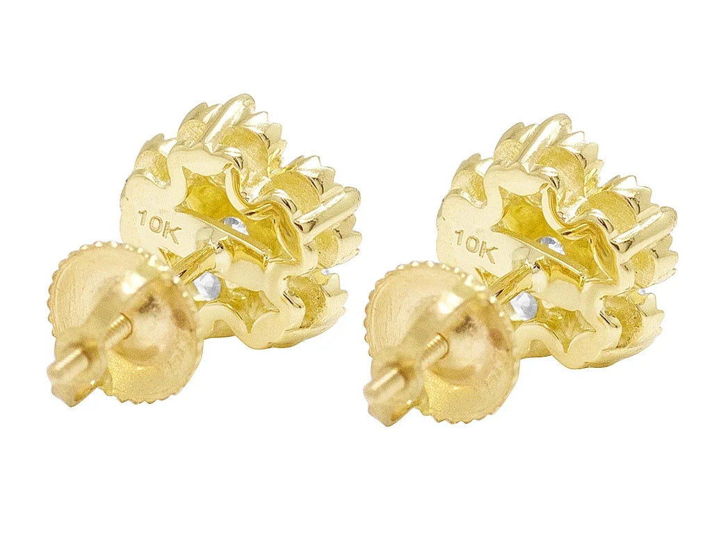 Yellow Gold Diamond Stud Earrings J126