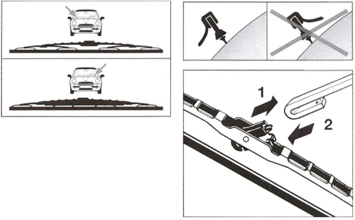 Wiper Blade Set 3 Pieces Pack of 2 X748