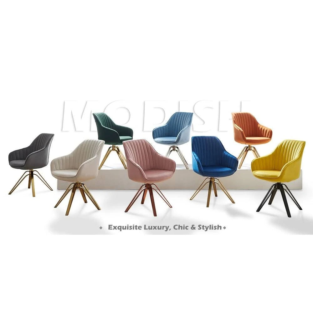 Classical Swivel Office Accent Arm Chair with Chrome Legs S7829