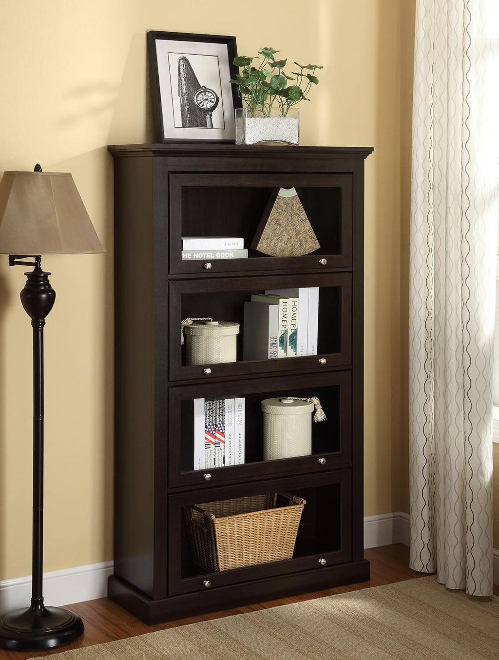 Espresso 4 Shelf Barrister Bookcase U2692