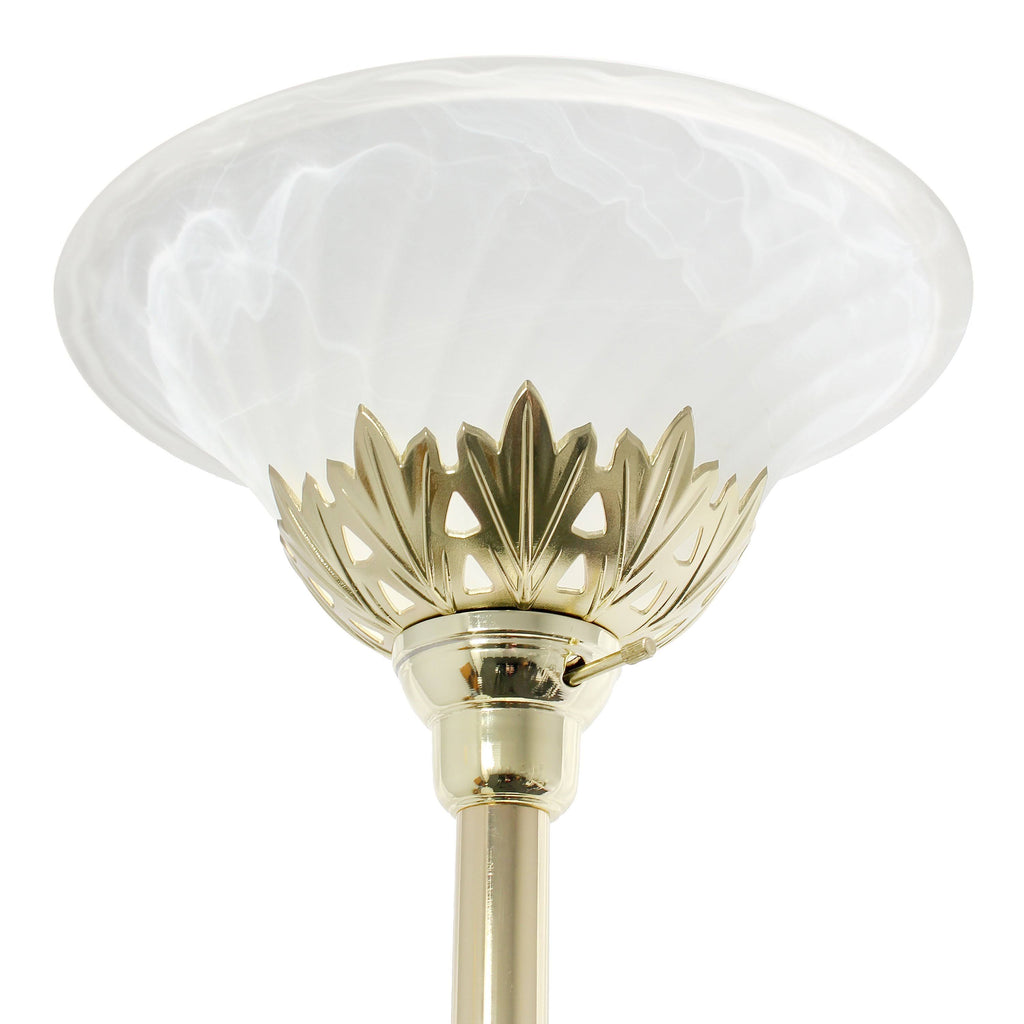 3 Light Floor Lamp with Scalloped Glass Shades V79568