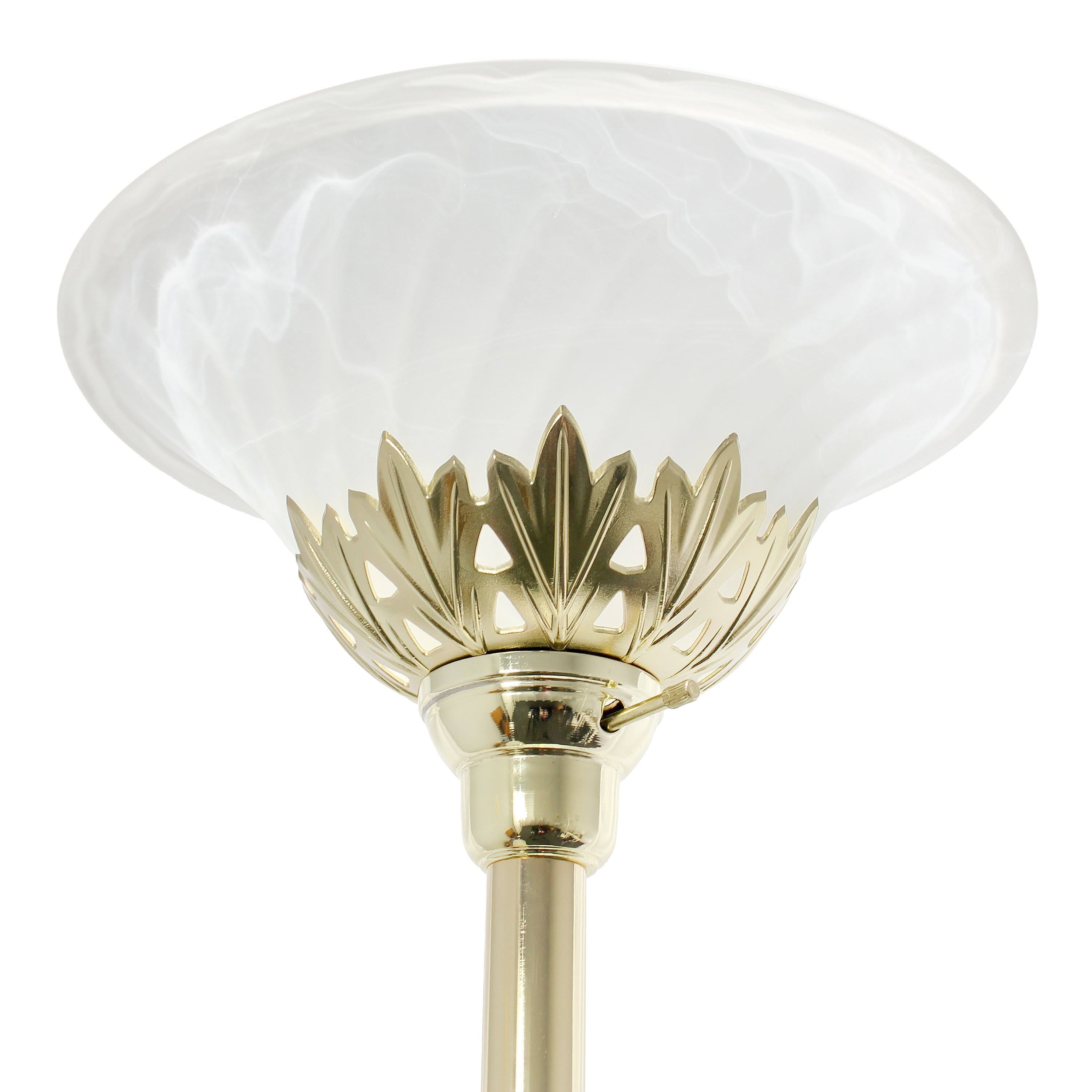 3 Light Floor Lamp with Scalloped Glass Shades V79568