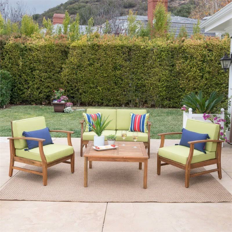 5 Piece Outdoor Acacia Wood Conversation Set L812146