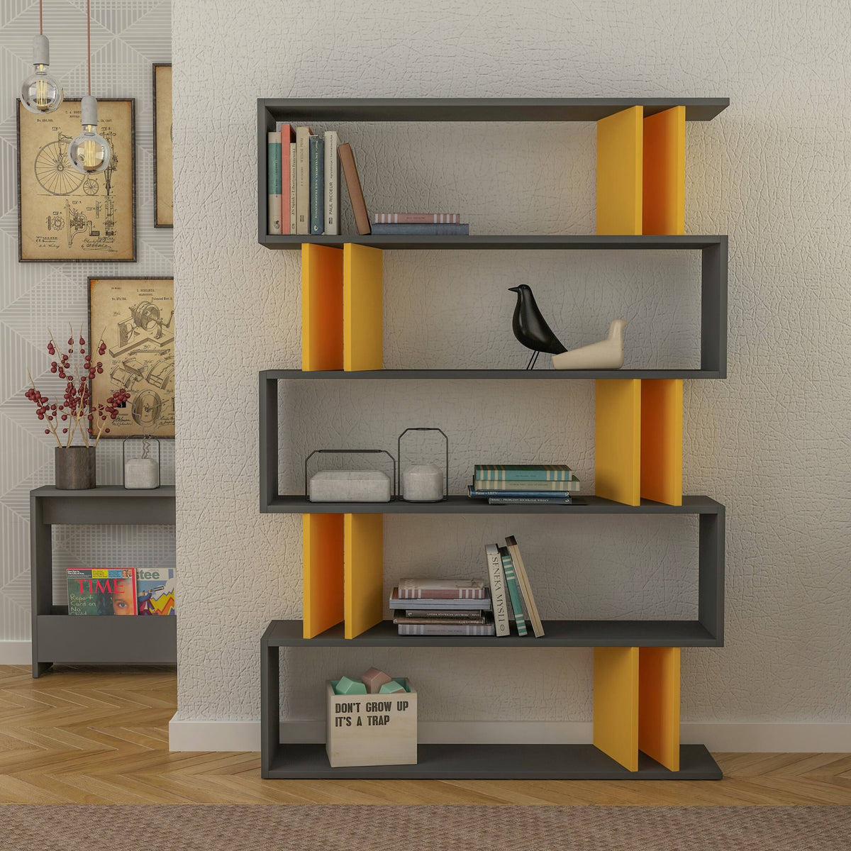 Modern Bookcase Light Mocha Dark Brown I6126
