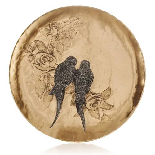 Mixed Metal Love Birds Plate D29317