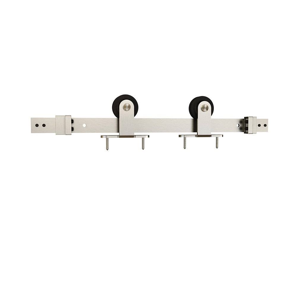 Sliding Barn Door Track and Fitting Set Satin Nickel J3361