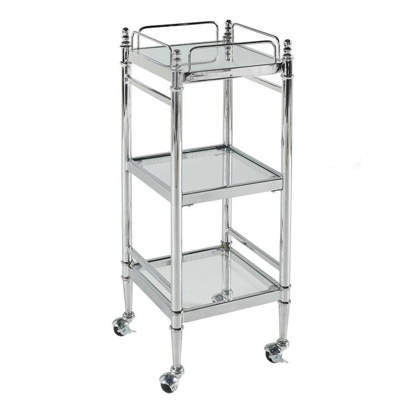 Metal and Glass Cart in Chrome R4344
