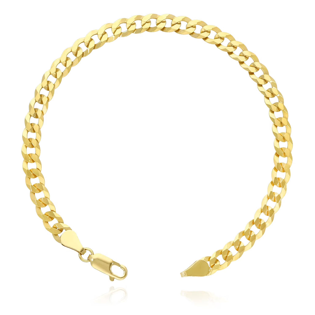 18K Gold Over Sterling Silver Cuban Curb Bracelet N8236
