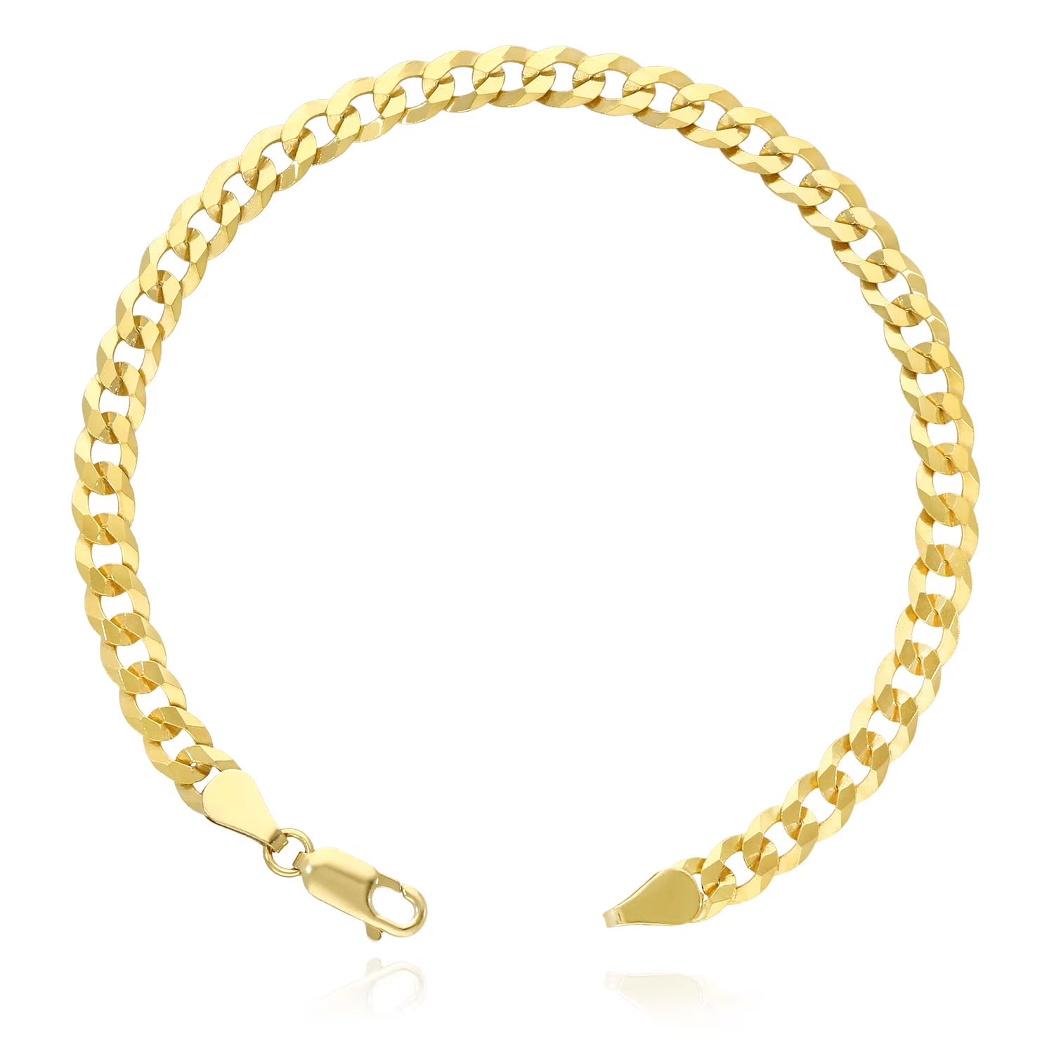 18K Gold Over Sterling Silver Cuban Curb Bracelet N8236
