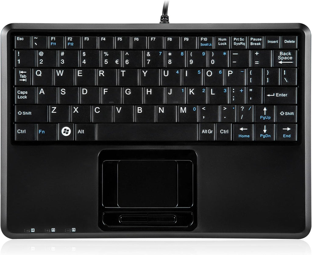 Wired Super Mini Trackball Keyboard with 2 Built-in Hubs, Black, Pack of 2 N502258