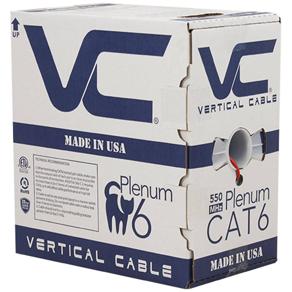 Cat6 UTP 23AWG 8C Solid Bare Copper Plenum Bulk Ethernet Cable C738270