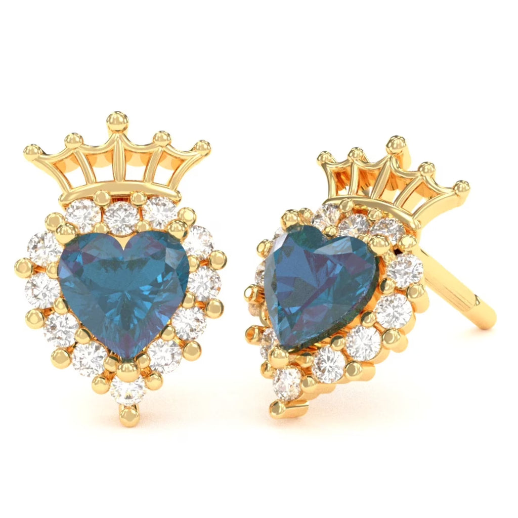 14k Yellow Gold Alexandrite Stud Earrings H555178