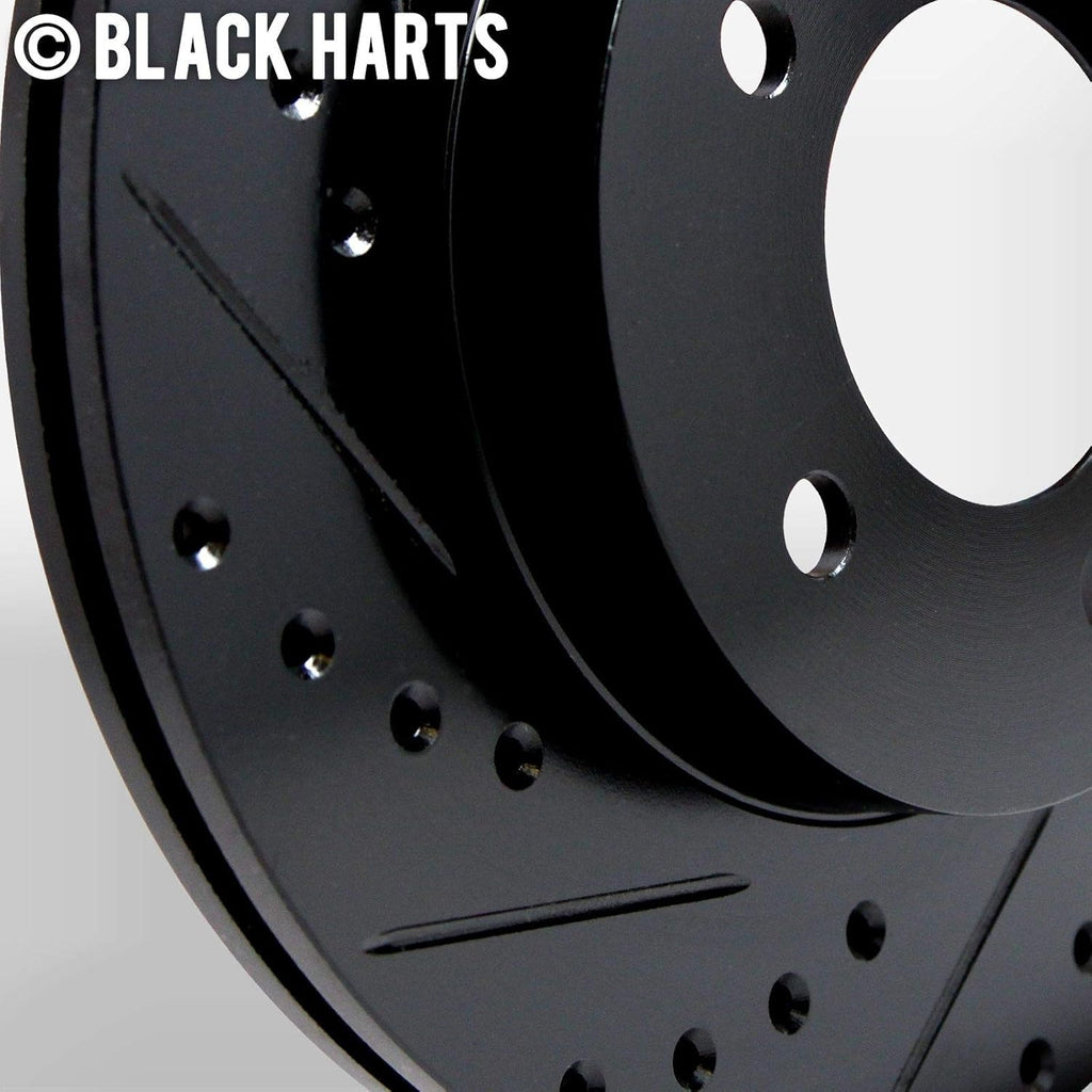 Black Hart Drill/Slot Disc Brake Rotors and Heavy Duty Pad N14260