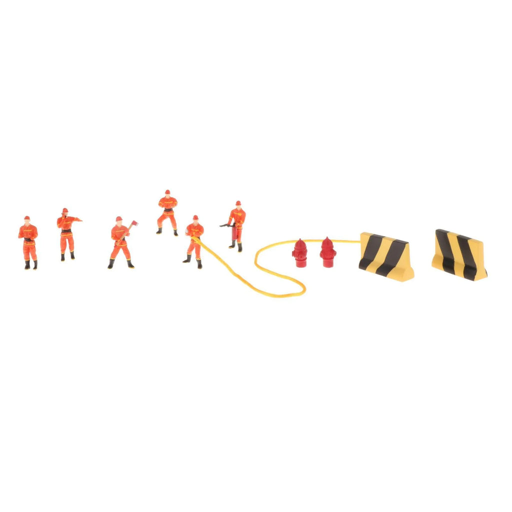 Miniature Firefighter Figures 1:50 Scale Model Train People Diorama Character X16754
