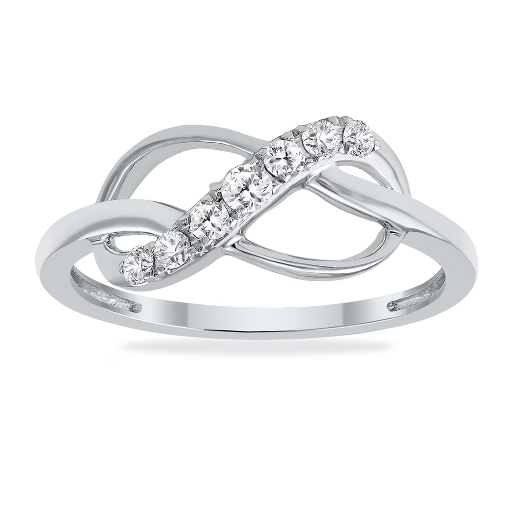 10K White Gold Diamond Infinity Ring Z996