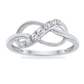 10K White Gold Diamond Infinity Ring Z996