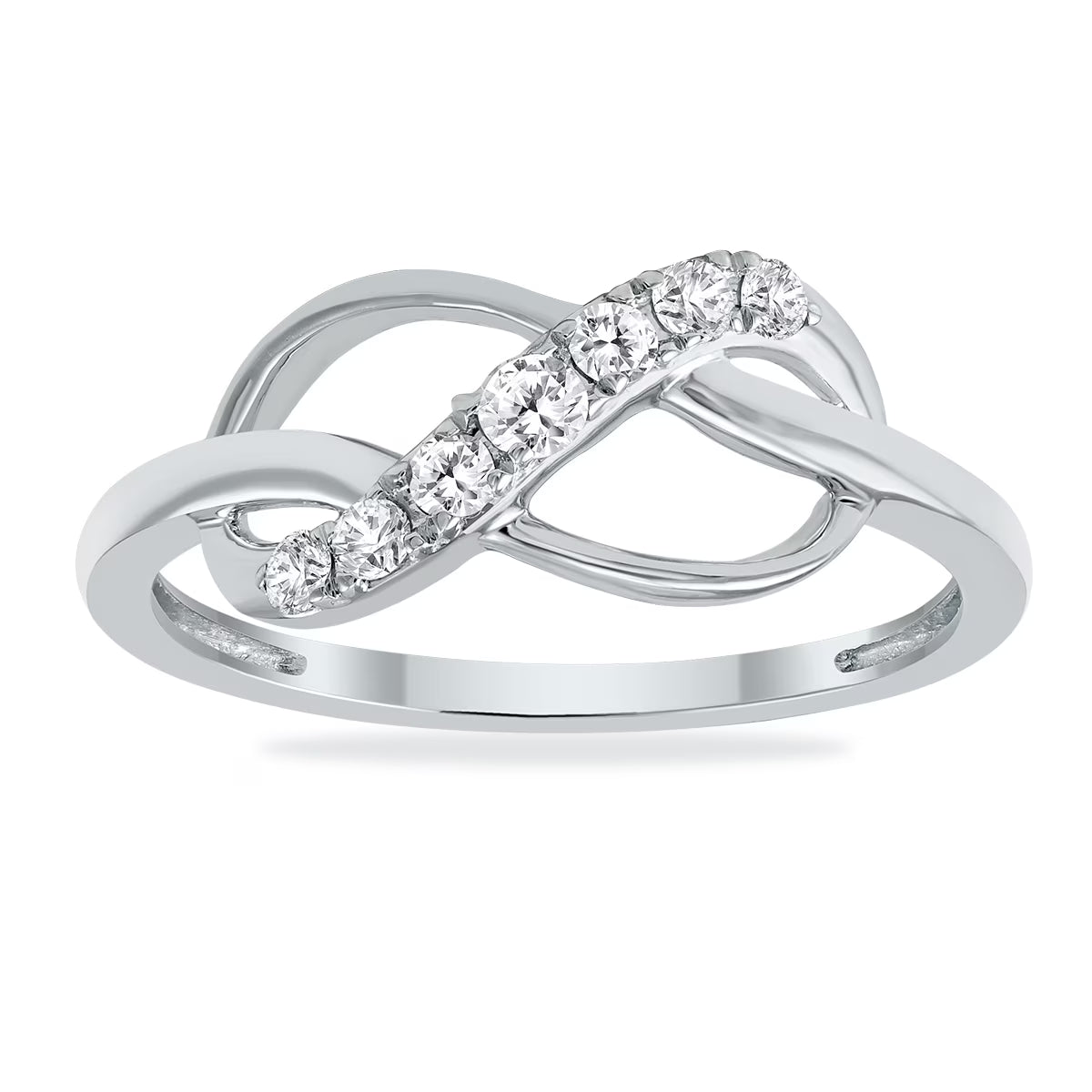 10K White Gold Diamond Infinity Ring Z996