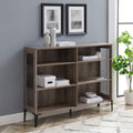 3 Tier Industrial Wood and Metal Mesh Bookcase R821