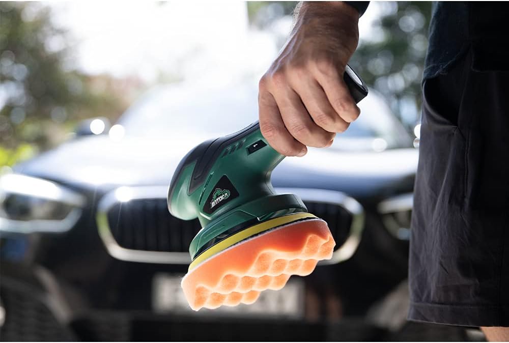 Cordless Car Buffer Polisher with 2pcs 12V Lithium Rechargeable Battery Brushless Polisher with Variable Speed, 2.0Ah Portable Buffer Kit D293535