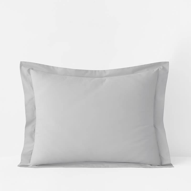 Organic Pearl Gray 300-Thread Count Cotton Percale King Sham H62512