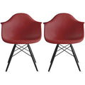 Set of 2 Black Accent Chairs with Wood Legs C177478