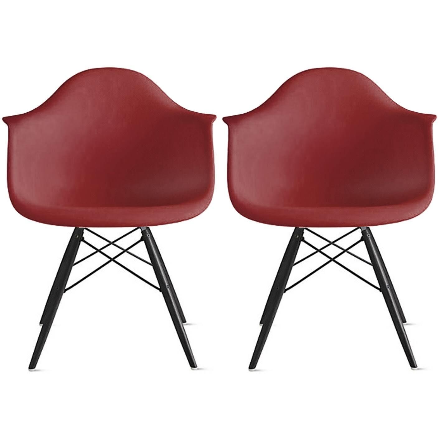 Set of 2 Black Accent Chairs with Wood Legs C177478