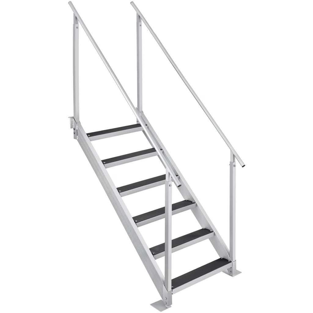 Aluminum Dock Ladder 43-51in Height Adjustable 6 Steps V6356