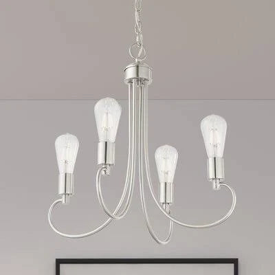 Brushed Nickel 4 Light Candle Style Chandelier E82798