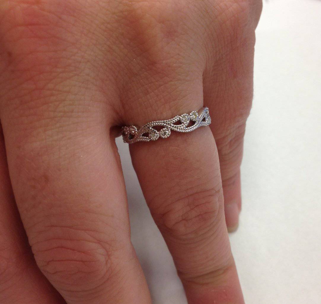 1/6ct Diamond Ring 14K White Gold P393
