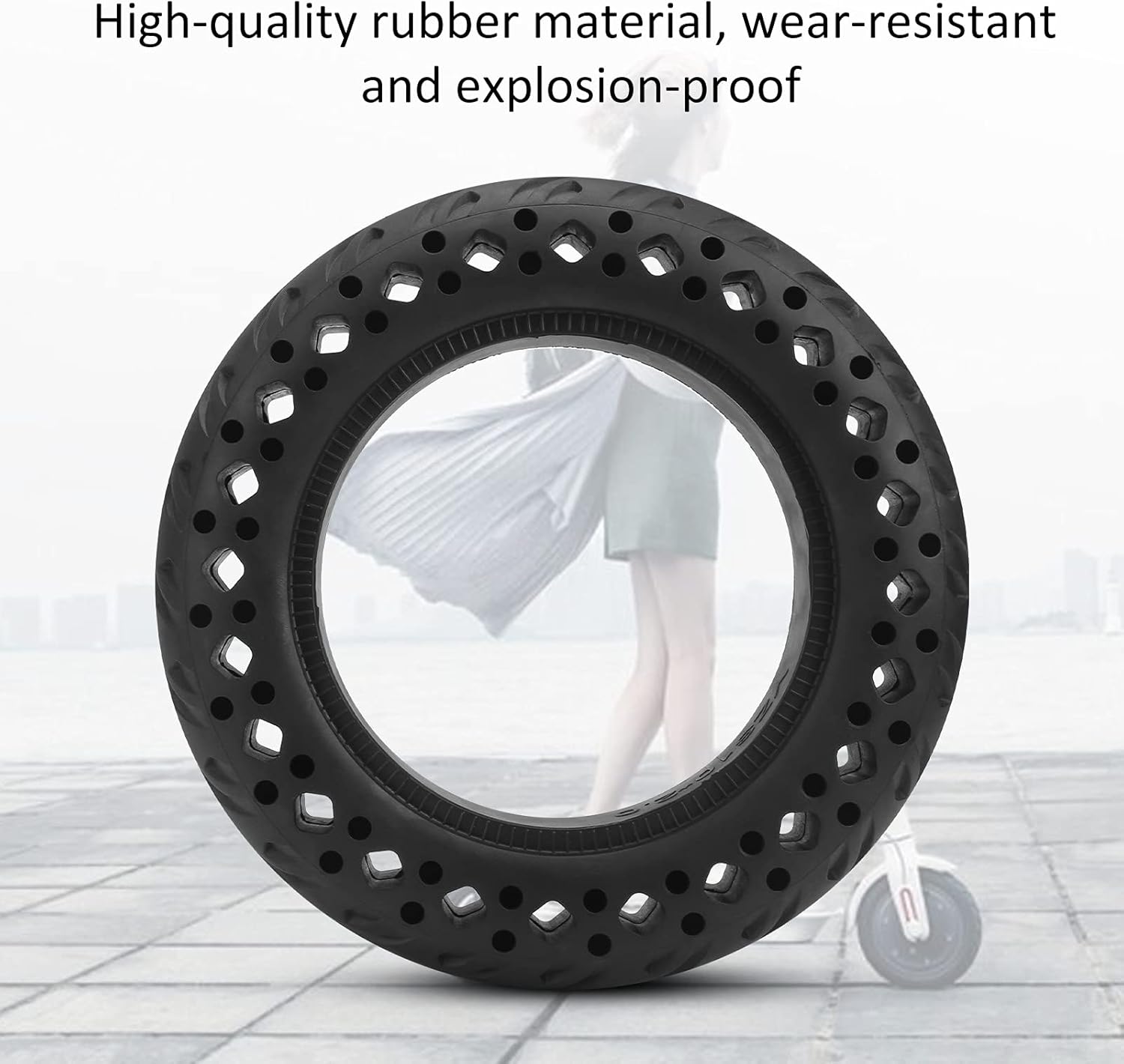 10x2.0in Solid Rubber Electric Scooter Tire Pack of 2 A865