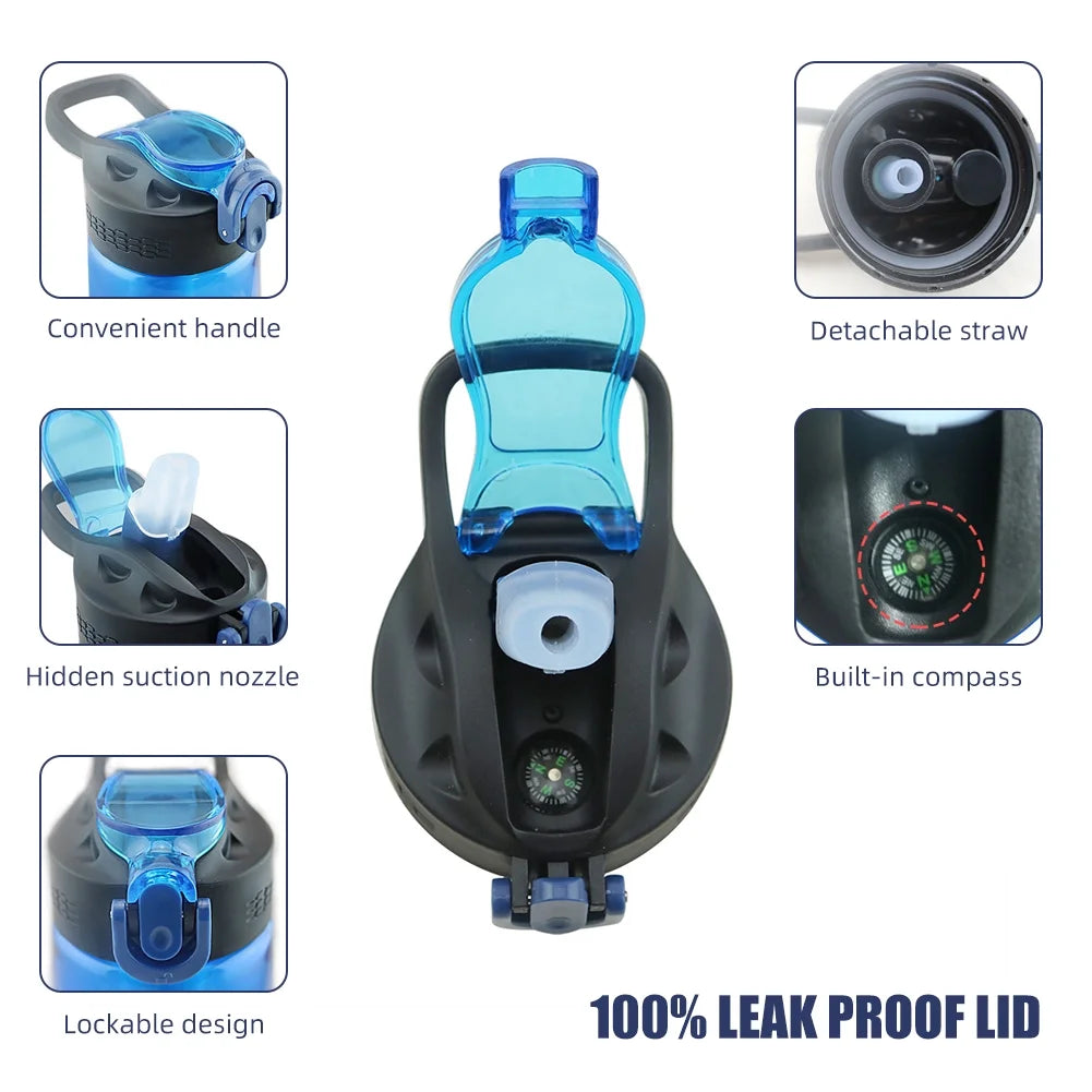 Blue Tritan BPA Free Water Bottle with Filter Lockable Lid A899649