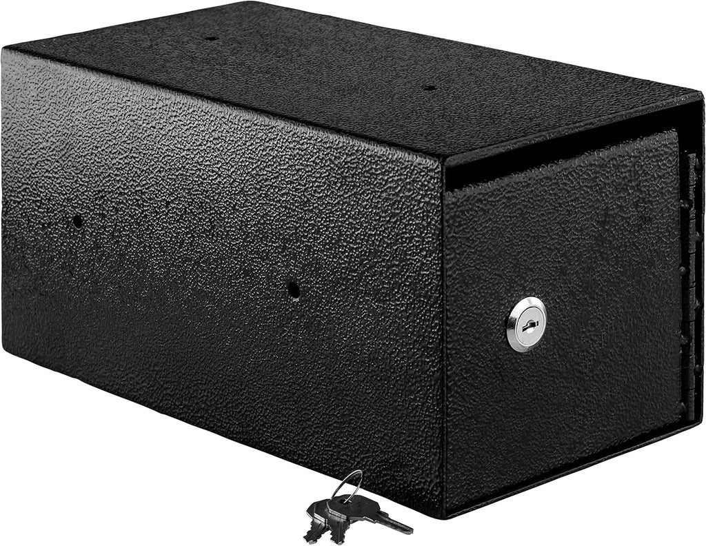 Mountable Cash Drop Box with Tamper-Proof Slot, Thick Steel, Key Lock, Pack of 2 Z94515