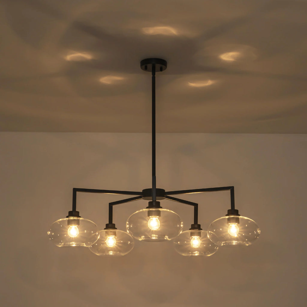 5-Light Dimmable Clear Glass Linear Chandelier G831510