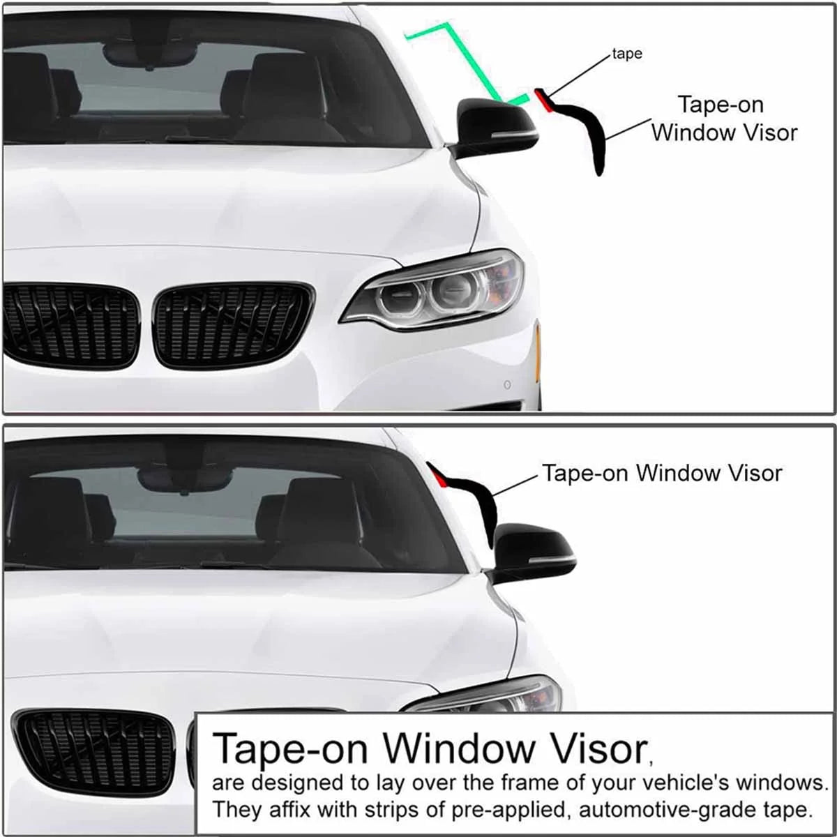 Window Deflector Window Visor Rain Guards 5PCS N656959