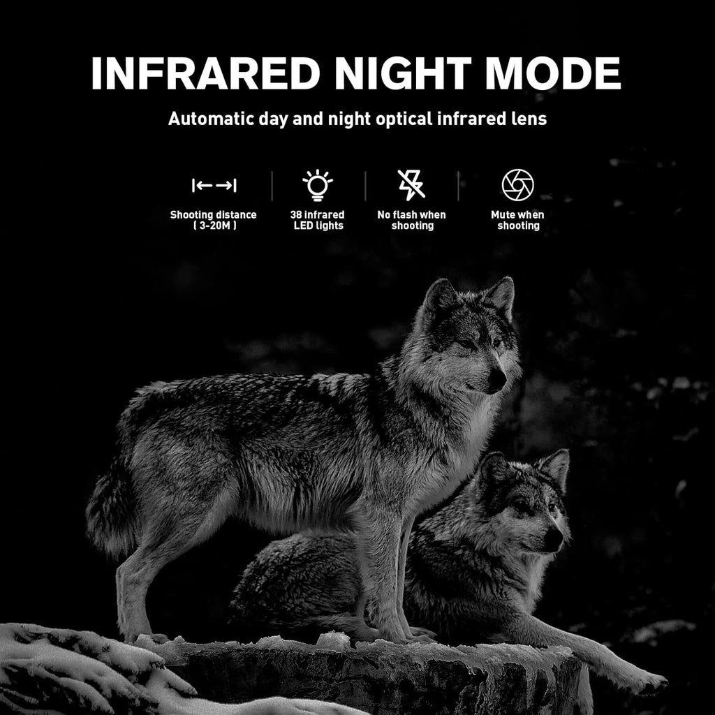 4K 30MP Night Vision Motion Activated Waterproof WiFi Trail Camera Pack of 2 R9381