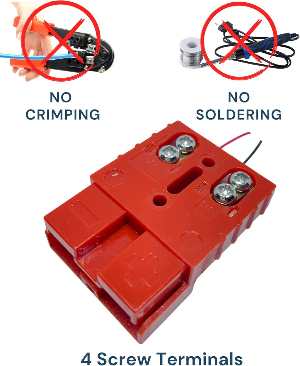 50A Anderson Connector with Dust Cable Sheath Cover, Red 6 pcs T53550
